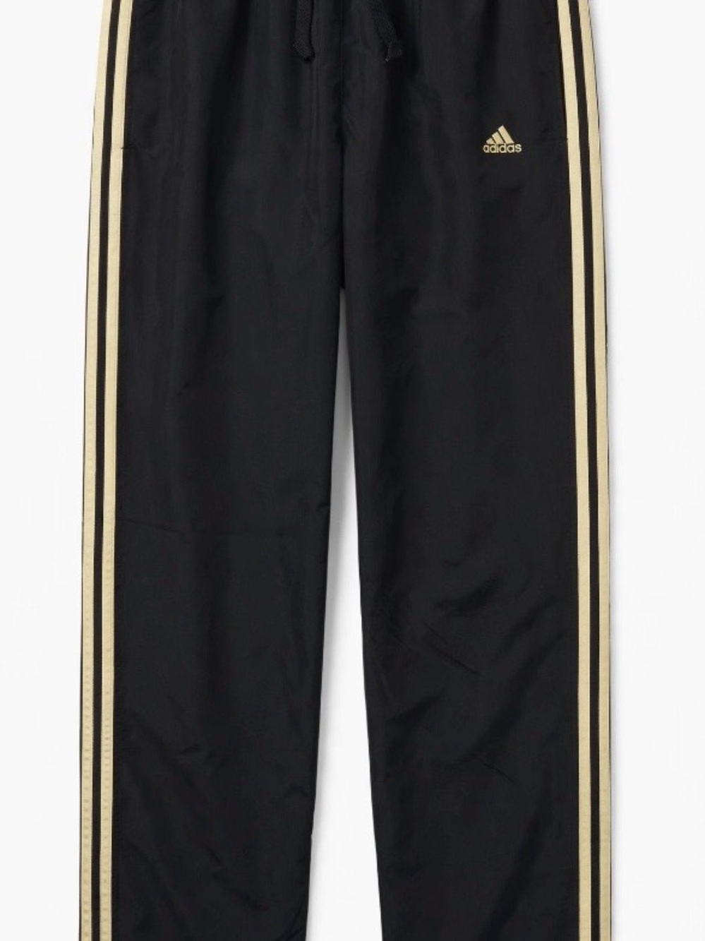 adidas Black Track Joggers with Gold/Yellow side Stripes Y2K Size L - Picture 2 of 4